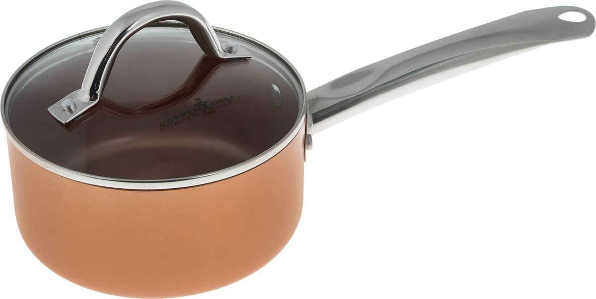 Ковш Copper Chef с крышкой, с керамическим покрытием, 1,76 лKC15061-02000 Ковш Copper Chef с крышкой, с керамическим покрытием, 1,76 лKC15061-02000Ковш Copper Chef изготовлен из высококачественного алюминия с антипригарным керамическим покрытием. Благодаря керамическому покрытию пища не пригорает и не прилипает к поверхности ковша, что позволяет готовить с минимальным количеством масла. Кроме того, такое покрытие абсолютно безопасно для здоровья человека. Достоинства керамического покрытия: - устойчивость к высоким температурам и резким перепадам температур; - устойчивость к царапающим кухонным принадлежностям и абразивным моющим средствам; - устойчивость к коррозии; - водоотталкивающий эффект; - покрытие способствует испарению воды во время готовки; - длительный срок службы; - безопасность для окружающей среды и человека. Изделие оснащено ручкой, выполненной из нержавеющей стали, и стеклянной крышкой с отверстием для выхода пара. Ковш подходит для использования на газовых, электрических, стеклокерамических плитах, а также на ...