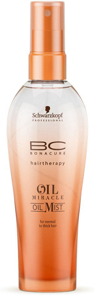 Bonacure Спрей-масло для жестких волос Oil Miraclre Oil Mist thick hair 100 мл1914270 Bonacure Спрей-масло для жестких волос Oil Miraclre Oil Mist thick hair 100 мл1914270Спрей масло для жестких волос. Насыщенная формула с драгоценным аргановым маслом интенсивно питает волосы, состав быстро распределяется по полотну, обеспечивая гладкость и эластичность, а затем моментально испаряется. Рекомендуется использовать в комплексе с шампунем для жестких волос BC Oil Miracle.