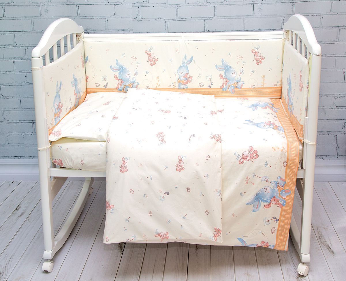Baby Nice Комплект постельного белья детский Зайка цвет бежевый10503 Baby Nice Комплект постельного белья детский Зайка цвет бежевый10503Постельное бельё Baby Nice, сшито из качественной бязи импортного производства. Бельё не деформируется, цвет не выстирывается. Состав комплекта: наволочка 40х60, пододеяльник 112х147, простынь 110х147