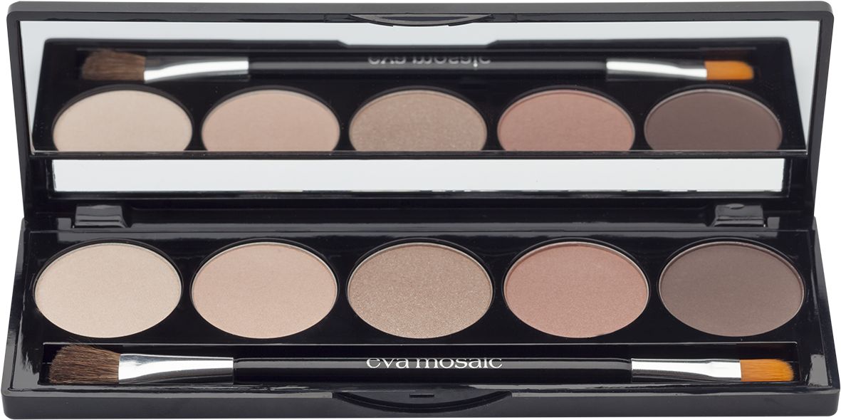Eva Mosaic Палетка теней для век Nude Look, 8 г, 01807772 Eva Mosaic Палетка теней для век Nude Look, 8 г, 01807772Набор теней состоит из гаммы пяти универсальных оттенков: четыре нежных сатиновых оттенка теней и темный матовый идеально подходят как для натурального, так и для изысканного макияжа. Сверхтонкая высокопигментированная текстура теней с легкостью наносится на веки и хорошо растушевывается. Для идеального результата и легкого нанесения используйте специальную двухстороннюю кисть, входящую в набор. Пушистая кисть из натурального ворса пони - для нанесения и растушевки светлых оттенков, и плоская синтетическая - для прорисовывания изящных тонких линий или нанесения теней влажным способом.