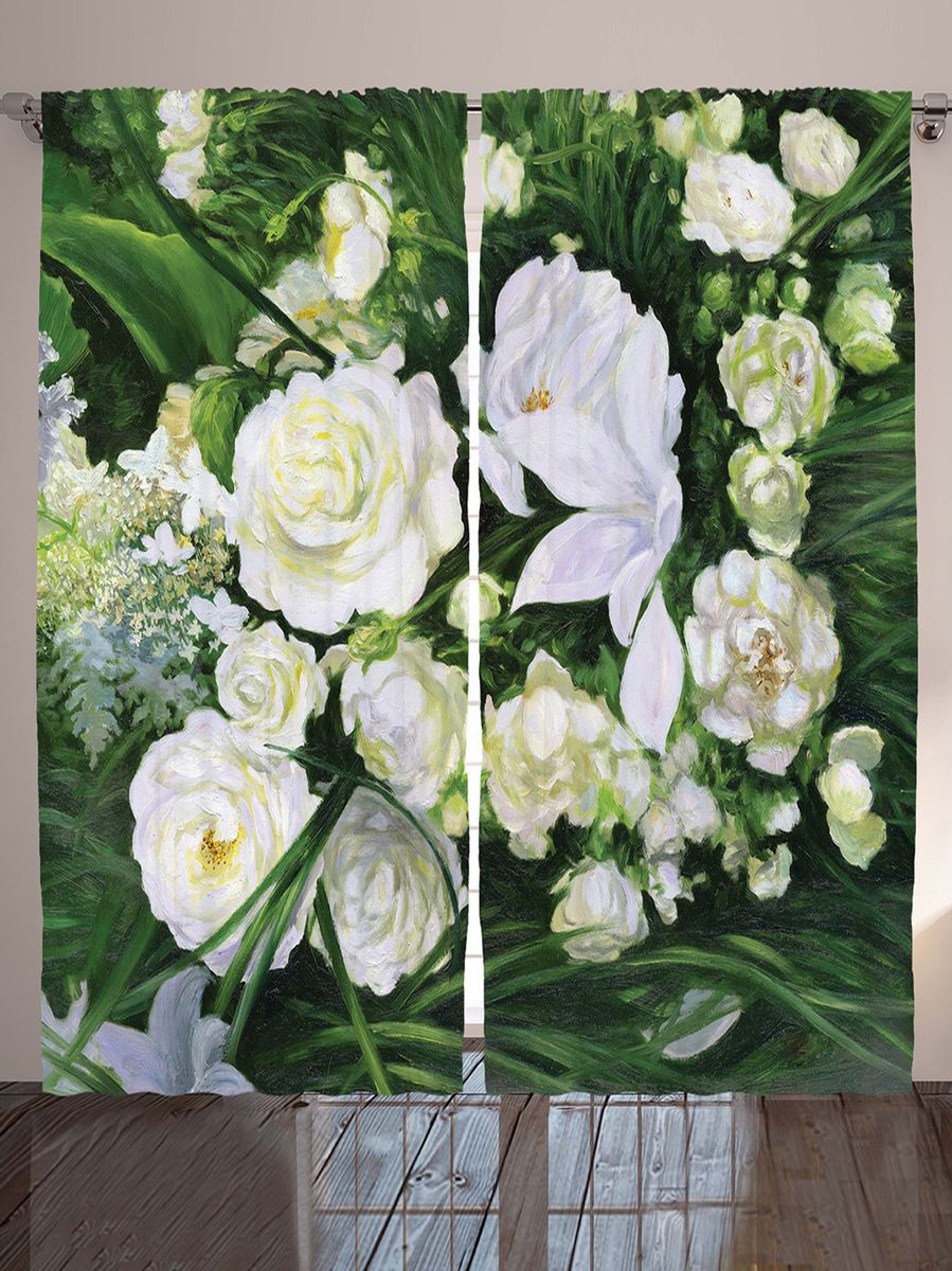 Комплект фотоштор Magic Lady Белый букет, на ленте, высота 265 см. шсг_9181шсг_9181 Комплект фотоштор Magic Lady Белый букет, на ленте, высота 265 см. шсг_9181шсг_9181Компания Сэмболь изготавливает шторы из высококачественного сатена (полиэстер 100%). При изготовлении используются специальные гипоаллергенные чернила для прямой печати по ткани, безопасные для человека и животных. Экологичность продукции Magic lady и безопасность для окружающей среды подтверждены сертификатом Oeko-Tex Standard 100. Крепление: крючки для крепления на шторной ленте (50 шт). Возможно крепление на трубу. Внимание! При нанесении сублимационной печати на ткань технологическим методом при температуре 240°С, возможно отклонение полученных размеров (указанных на этикетке и сайте) от стандартных на + - 3-5 см. Производитель старается максимально точно передать цвета изделия на фотографиях, однако искажения неизбежны и фактический цвет изделия может отличаться от воспринимаемого по фото. Обратите внимание! Шторы изготовлены из полиэстра сатенового переплетения, а не из сатина (хлопок). Размер одного полотна шторы: 145х265 см. В комплекте 2...