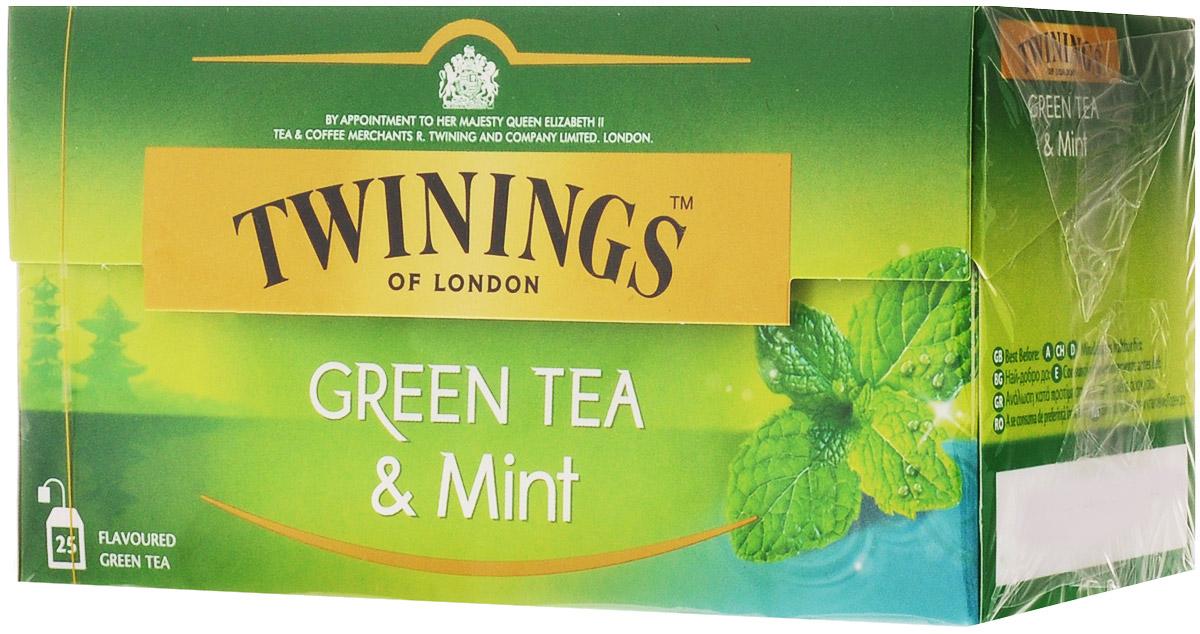 Twinings Mint чай зеленый в пакетиках, 25 шт0120710 Twinings Mint чай зеленый в пакетиках, 25 шт0120710Чай Twinings - это истинно английский напиток премиум-класса, который выпускается одним из лидеров международного рынка чая.Компания была основана в 1706 Томасом Твайнингом, который открыл свой частный чайный салон в Лондоне, на улице Стрэнд.
