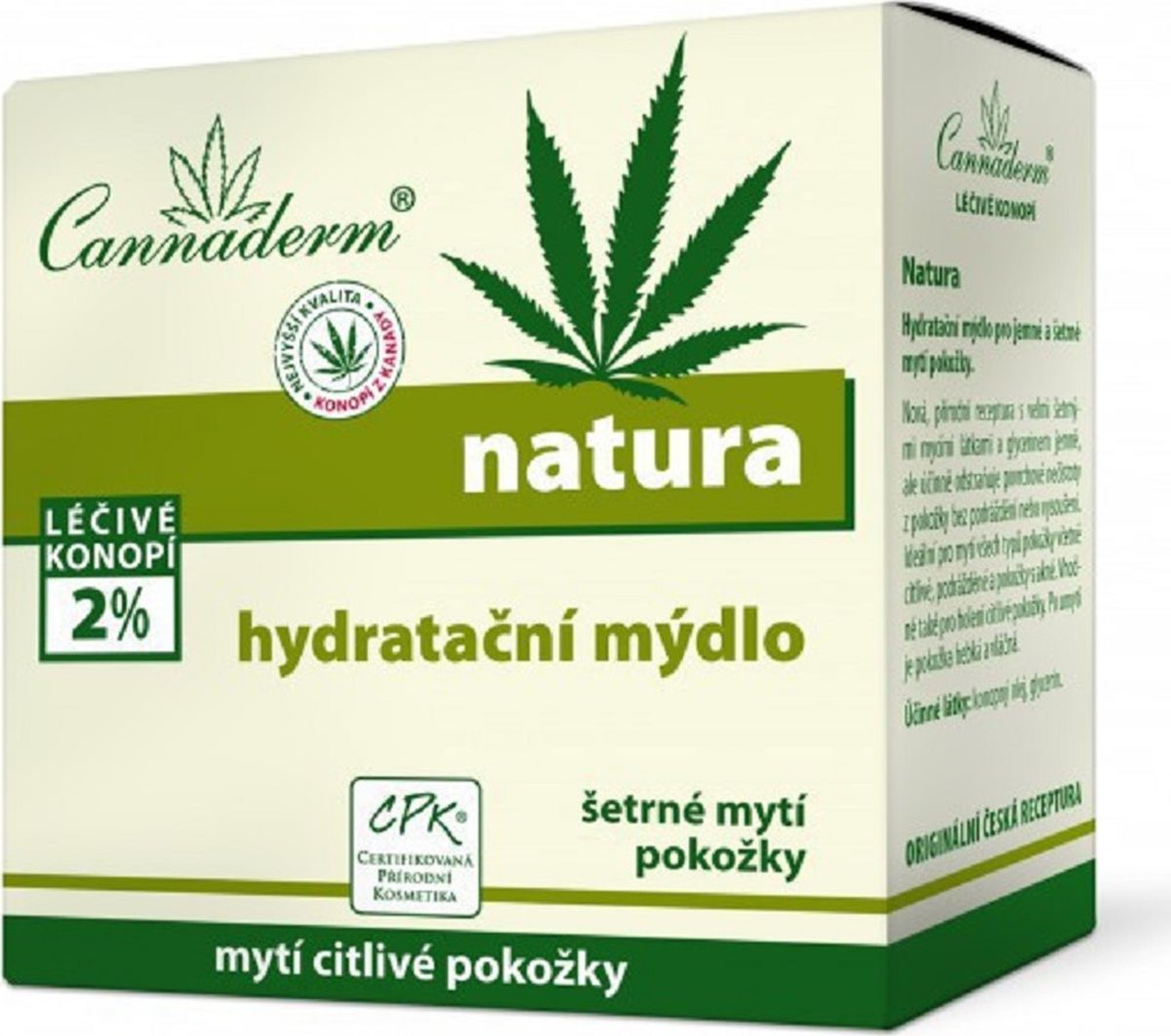 Natura Увлажняющее мыло Cannaderm 100г.K0602 Natura Увлажняющее мыло Cannaderm 100г.K0602Новая натуральная формула с активными моющими веществами и глицерином мягко, но эффективно удаляет поверхностные загрязнения с кожи, не раздражая или высушивая кожу. Идеально подходит для мытья всех типов кожи в том числе чувствительной, раздраженной, и кожи с акне. Подходит также для бритья чувствительной кожи. После мытья кожа становится мягкой, эластичной и упругой.