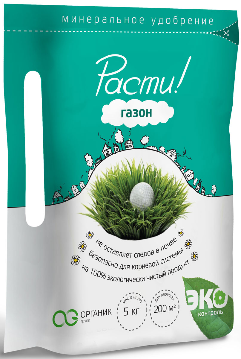 Удобрение комплексное минеральное Расти!, для газона, 5 кг4665294660109 Удобрение комплексное минеральное Расти!, для газона, 5 кг4665294660109• Содержит ключевые элементы питания • Ускоряет рост газонной травы и увеличивает густоту стояния • Повышает содержание хлорофилла в листьях • Способствует лучшей перезимовке газона Массовые доли основных компонентов: N-P-K:17-6-16