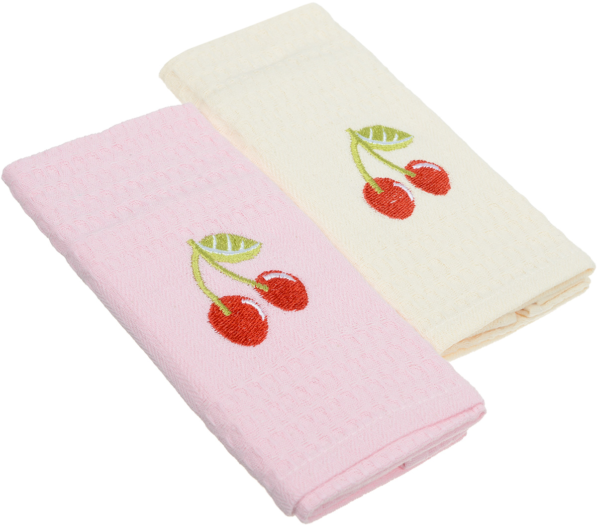 Набор кухонных полотенец Karna Jolly. Juice Multifruit. Вишенки, 40 х 60 см, 2 шт2041/CHAR003_розовый, молочный Набор кухонных полотенец Karna Jolly. Juice Multifruit. Вишенки, 40 х 60 см, 2 шт2041/CHAR003_розовый, молочныйНабор Karna Jolly. Juice Multifruit состоит из 2 прямоугольных полотенец, которые выполнены из высококачественного хлопка и украшены вышивкой. Изделия гипоаллергенны, отлично впитывают влагу, быстро сохнут, сохраняют цвет и не теряют форму даже после многократных стирок. Такие полотенца очень практичны и неприхотливы в уходе. Набор Karna станет отличным помощником и украсит интерьер вашей кухни, а также послужит приятным презентом для близких и родных. Набор упакован в картонную подарочную сумочку.