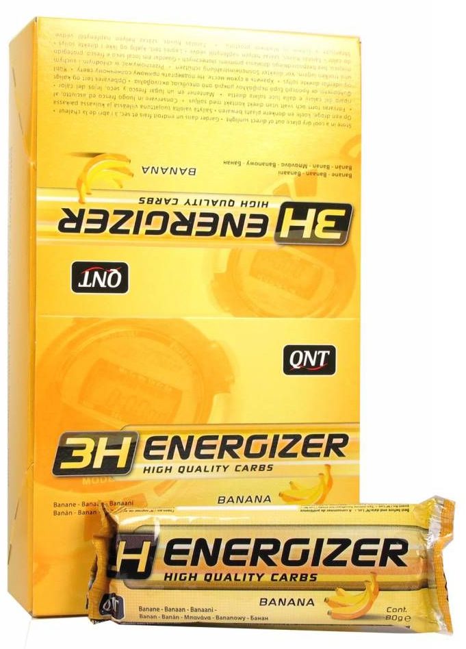 QNT Энергетический тортик Energizer Bar 3H, банан, 80 гQNT1055 QNT Энергетический тортик Energizer Bar 3H, банан, 80 гQNT1055Energizer Bar – энергетический батончик 80 г, на основе злаков, содержит быстрые и медленные углеводы.Идеален для того чтобы подкрепиться, он помогает поддерживать повышенный уровень гликогена во время тренировки.