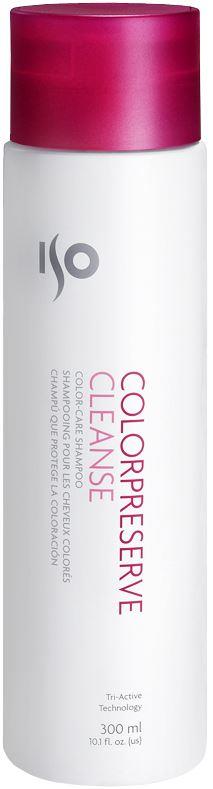 ISO Color Preserve Cleanse - Шампунь для окрашенных волос, 300 мл974044 ISO Color Preserve Cleanse - Шампунь для окрашенных волос, 300 мл974044Кремообразный, белого цвета, эластичный, с приятным запахом, легко наносится, обволакивая каждый волосок. За счет легкого веса отлично проникает под кутикулу, питая и увлажняя. Очищает волосы, защищает цвет от вымывания, выцветания и выгорания, кондиционирует. Специальная технология Solar Seal 3 запечатывает цвет. Витамин С – мощный антиоксидант – защита от воздействия свободных радикалов. Гуаровая смола – сглаживает кутикулу, защищает цвет от вымывания и волосы от факторов внешней среды. Содержит UV-фильтры. Результат: Чистые, увлажненные блестящие здоровые волосы. Цвет как после окрашивания. Секреты применения: Первый шаг для запечатывания цвета! Незаменим при поездках в теплые страны и при частом пребывании на Солнце. Обеспечивает свежесть и яркость цвета! Можно использовать как гель для душа. Вместо стирального порошка и мыла.