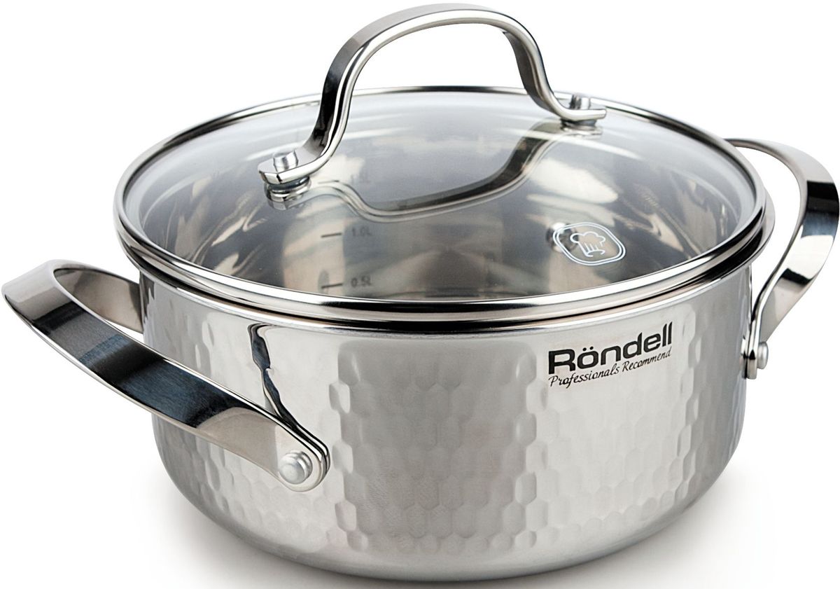 Кастрюля Rondell RainDrops, с крышкой, 2,5 лRDS-828 Кастрюля Rondell RainDrops, с крышкой, 2,5 лRDS-828Кастрюля с крышкой 20 см (2,5 л) RainDrops