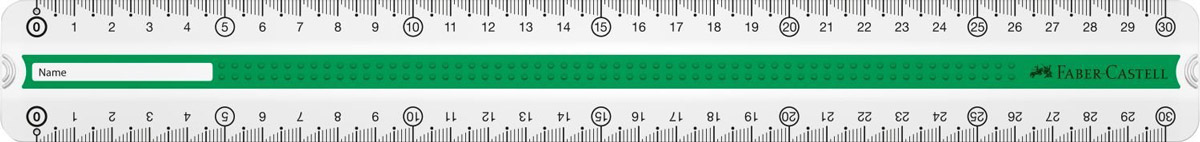 Faber-Castell Линейка Grip 30 см цвет зеленый72523WD Faber-Castell Линейка Grip 30 см цвет зеленый72523WDЛинейка Faber-Castell Grip выполнена из прозрачного плоского пластика. Линейка имеет две сантиметровых шкалы, благодаря чему подойдет как для правшей, так и для левшей. 3D Grip-зона и скошенные края обеспечат удобный захват линейки. Практичная и удобная линейка - незаменимый инструмент на любом рабочем столе.