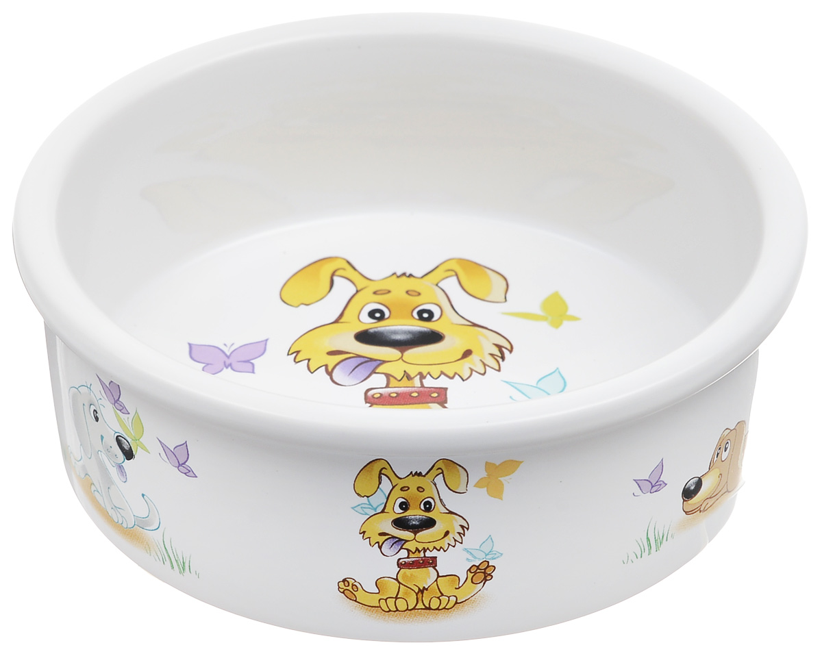 Миска для собак Dezzie Желание, 300 мл0120710 Миска для собак Dezzie Желание, 300 мл0120710Миска для собак Dezzie выполнена из прочной глазурованной керамики. Дно миски и стенки дополнены забавными рисунками. Такая миска отлично подойдет для собак мелких пород. Диаметр: 12 см. Высота стенки: 4,5 см.