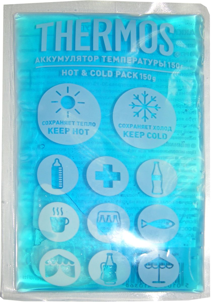 Аккумулятор температуры Thermos Gel Pack, цвет: синий, 150 г19201 Аккумулятор температуры Thermos Gel Pack, цвет: синий, 150 г19201Аккумулятор температуры Thermos очень универсальный в применении. Он используется для поддержания как низкой, так и высокой температуры. Замораживается, разогревается и всегда остается мягким.Вес: 150 гр.