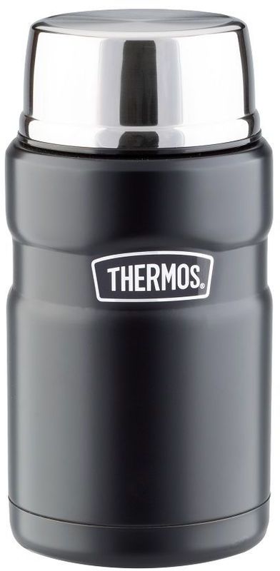 Термос для еды Thermos, цвет: черный матовый, 0,71 л. SK3020918093 Термос для еды Thermos, цвет: черный матовый, 0,71 л. SK3020918093Термос из нержавеющей стали лучший вариант для автопутешествий, походов на пикник, на рыбалку или охоту. Широкое горло, полноразмерная крышка - чашка и металлическая складная ложка, позволит использовать термос для первых и вторых блюд.Небьющиеся стенки термоса из нержавеющей пружинной стали способны противостоять внешним повреждениям и вмятинам. Данный термос — легкий и компактный, удобен в транспортировке и хранении.