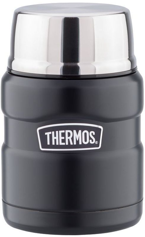 Термос для еды Thermos, цвет: черный матовый, 0,47 л. SK3000918109 Термос для еды Thermos, цвет: черный матовый, 0,47 л. SK3000918109Термос из нержавеющей стали лучший вариант для автопутешествий, походов на пикник, на рыбалку или охоту. Широкое горло, полноразмерная крышка - чашка и металлическая складная ложка, позволит использовать термос для первых и вторых блюд.Небьющиеся стенки термоса из нержавеющей пружинной стали способны противостоять внешним повреждениям и вмятинам. Данный термос — легкий и компактный, удобен в транспортировке и хранении.