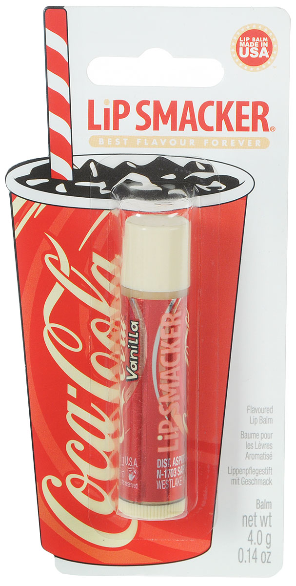 Lip Smacker Бальзам для губ Coca Cola, ванильный5751 Lip Smacker Бальзам для губ Coca Cola, ванильный5751Lip Smacker – это оригинальные блески и бальзамы для губ с самыми разнообразными ароматами. Прекрасно смягчают и увлажняют губы, придавая им сияние.