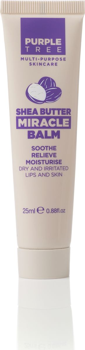 Purple Tree Бальзам для губ Miracle Balm Shea Butter, 25 млSC-FM20101 Purple Tree Бальзам для губ Miracle Balm Shea Butter, 25 млSC-FM20101Масло Ши прекрасно питает, увлажняет, смягчает, успокаивает, защищать кожу от воздействия солнечных лучей и способствует ее восстановлению, обладает противовоспалительной активностью и регенерирующими свойствами.