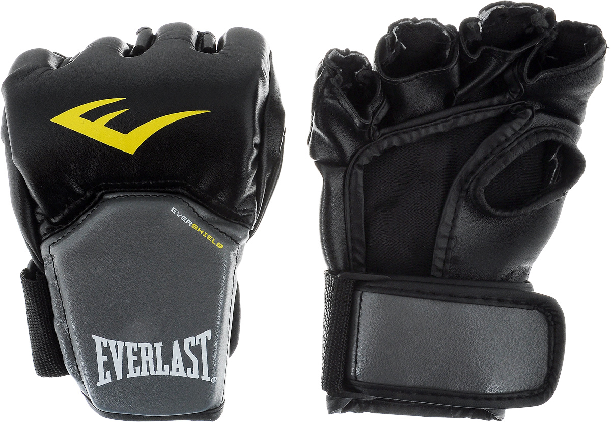 Перчатки для единоборств Everlast Competition Style MMA, цвет: черный, серый, желтый. Размер S/MP00000158 Перчатки для единоборств Everlast Competition Style MMA, цвет: черный, серый, желтый. Размер S/MP00000158Описание: Перчатки в полной мере отвечающие специфическим требованиям, предъявляемым к спортивному снаряжению MMA. Благодаря особенностям технологии Evershield – обеспечивается непревзойденная защита и комфорт тыльной стороны кисти — наиболее проблемной и травмируемой зоне. Ударная поверхность сделана немного изогнутой, что также позволяет максимально защитить костяшки в ударной зоне. Перчатки изготовлены из искусственной кожи класса премиум — которая прочнее и надежнее натуральной и довольно приятная на ощупь. Вес перчаток порядка 4х унций.