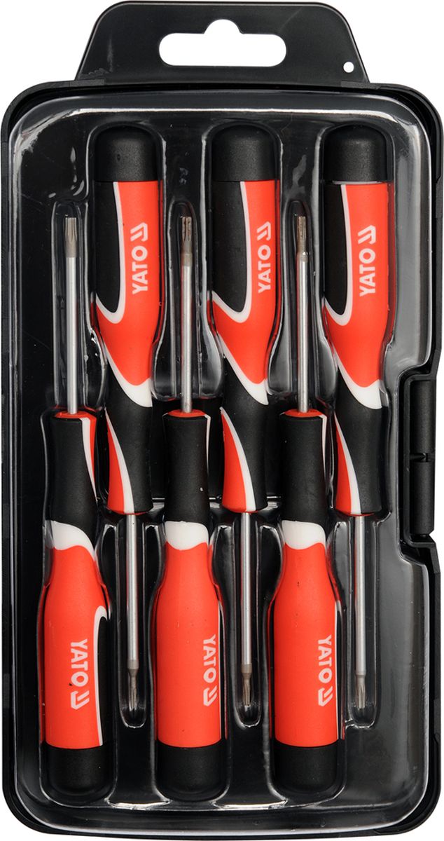 Набор отверток Yato Torx, для точных работ, 6 предметовYT-25862 Набор отверток Yato Torx, для точных работ, 6 предметовYT-25862Набор отверток YATO для точных работ, тип Torx, 6 предметов.