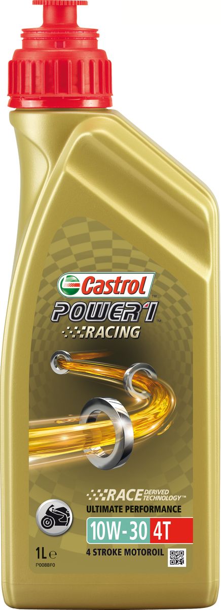Моторное масло Power 1 Racing 4T 10W-30, 1 л15A0BE Моторное масло Power 1 Racing 4T 10W-30, 1 л15A0BECastrol Power 1 Racing 4T 10W-30 – полностью синтетическое моторное масло для современных 4-тактных спортивных мотоциклов высокой мощности, способствующее повышению интенсивности разгона и мощности двигателя вплоть до максимальных оборотов. Castrol Power 1 Racing 4T 10W-30 создано с использованием разработки “Race Derived Technology”, основанной на многолетнем и успешном опыте Castrol участия в гонках. Быстро циркулирует в системе смазки двигателя и сохраняет прочность смазочной плёнки, одновременно снижая внутренние потери на трение, даже в самых жёстких условиях эксплуатации. Специально разработано для байкеров, получающих удовольствие от езды на грани возможного. Испытаниями доказано, что Castrol Power 1 Racing 4T 10W-30 способствует реализации максимальной мощности двигателя и исключительно быстрому разгону уже при минимальном повороте ручки газа. Применение разработки Castrol “Trizone Technology™” обеспечивает бескомпромиссную защиту деталей мотора, сцепления и зубчатых передач....