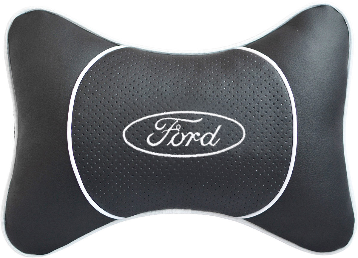 Подушка на подголовник Auto Premium Ford , цвет: черный. 37524CA-3505 Подушка на подголовник Auto Premium Ford , цвет: черный. 37524CA-3505Подушка на подголовник Люкс выполнена из черной гладкой экокожи, вставка из черной перфорированной экокожи имеет обрамление мягким кантом. Для нанесения вышивки используются высококачественные итальянские нитки. Подушка на подголовник - это прежде всего лучший способ создать комфорт для шеи и головы во время пребывания в автомобильном кресле. Такая подушка будет удобна как водителю, так и пассажиру. При производстве используются высококачественные, износостойкие материалы и гипоаллергенные наполнители.