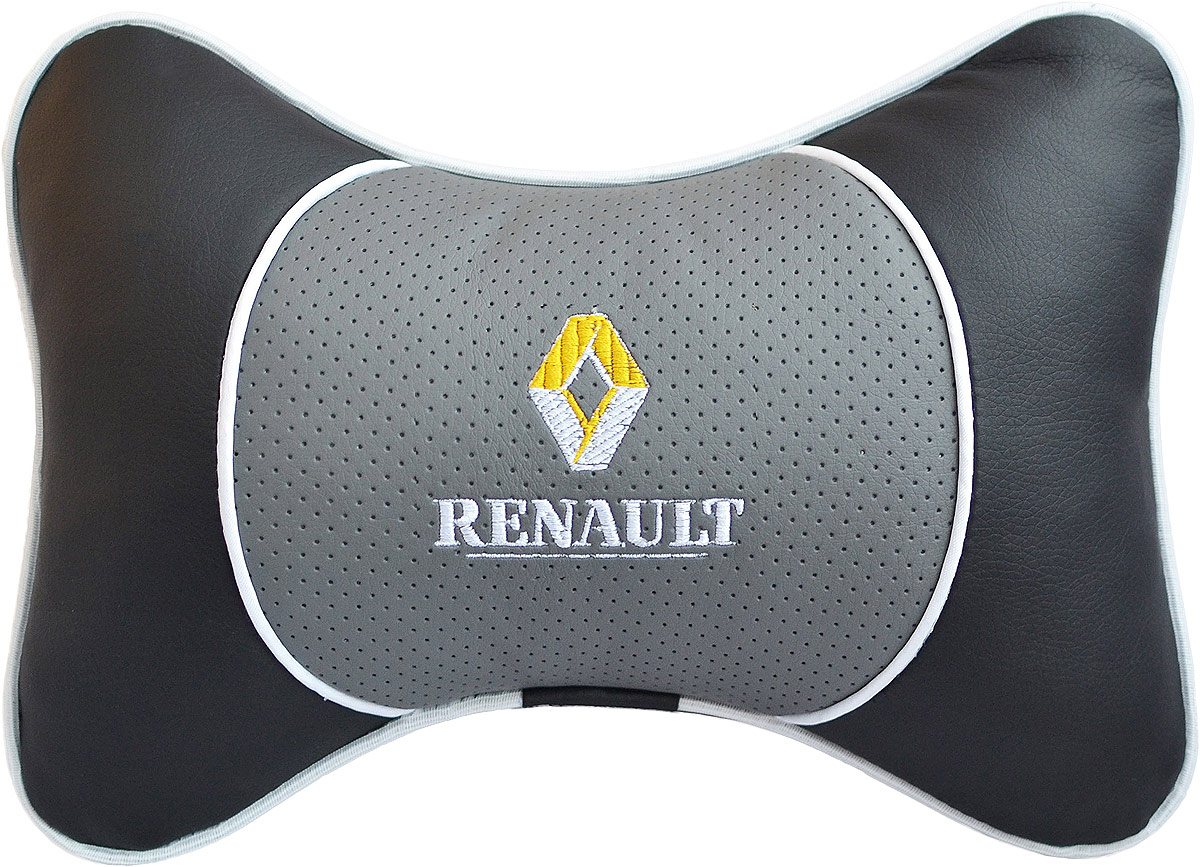 Подушка на подголовник Auto Premium Renault, цвет: серый. 3755037550 Подушка на подголовник Auto Premium Renault, цвет: серый. 3755037550Подушка на подголовник Люкс выполнена из черной гладкой экокожи, вставка из серой перфорированной экокожи имеет обрамление мягким кантом. Для нанесения вышивки используются высококачественные итальянские нитки. Подушка на подголовник - это прежде всего лучший способ создать комфорт для шеи и головы во время пребывания в автомобильном кресле. Такая подушка будет удобна как водителю, так и пассажиру. При производстве используются высококачественные, износостойкие материалы и гипоаллергенные наполнители.