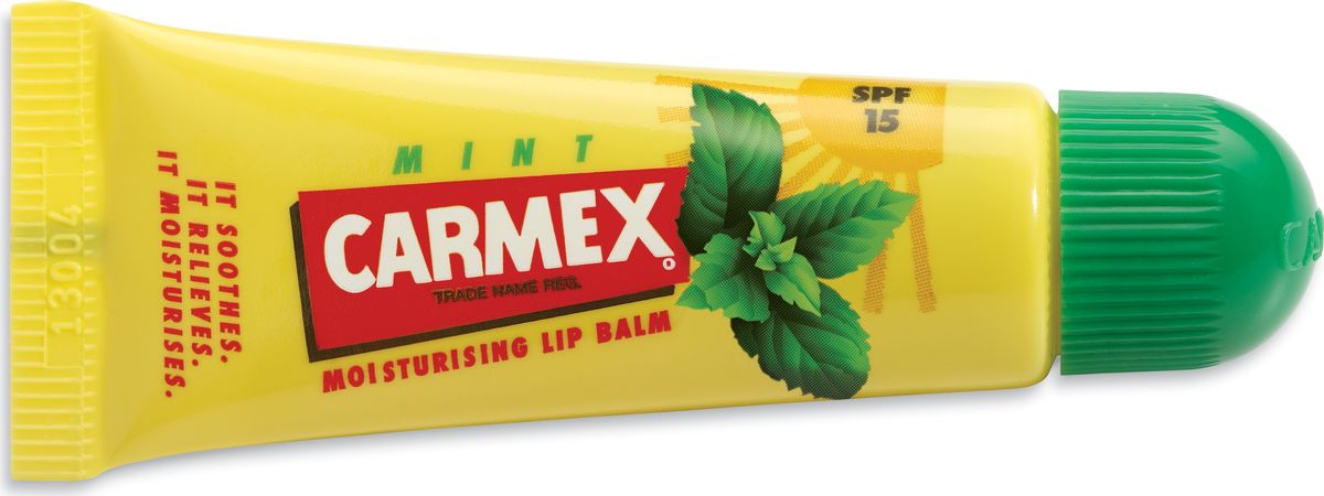 Carmex Бальзам для губ с ароматом мяты с защитой от воздействия ультрафиолета SPF15, туба в блистере00882СХ Carmex Бальзам для губ с ароматом мяты с защитой от воздействия ультрафиолета SPF15, туба в блистере00882СХСолнцезащитный и увлажняющий бальзам для губ CARMEX, SPF 15 с запахом мяты