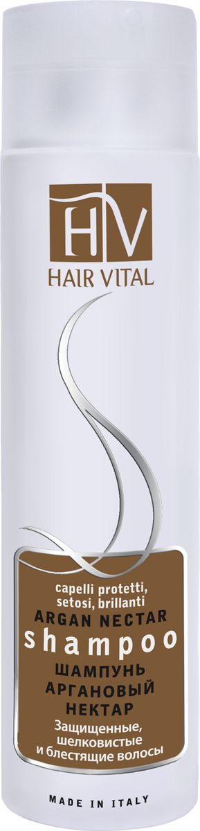Hair Vital Шампунь Аргановый нектар, 250 мл70870 Hair Vital Шампунь Аргановый нектар, 250 мл70870• Восстанавливает структуру волос • Стимулирует рост волос • Интенсивно увлажняет и питает • Придает волосам ослепительный блеск и жизненную силу • Облегчает расчесывание и укладку волос • Защищает от неблагоприятных факторов окружающей среды Активные компоненты: аргановое масло, касторовое масло, подсолнечник, диметикон, пантенол, OG2