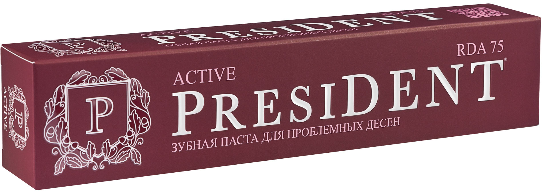 Зубная паста President Active, 75 млSC-FM20101 Зубная паста President Active, 75 млSC-FM20101Зубная паста President Active содержит уникальную комбинацию триклозана и цитрата цинка с экстрактами боярышника и сангвинарии. Защищает от бактерий. Обладает сильным вяжущим, противовоспалительным и антиплаковым действиями. Снимает кровоточивость, укрепляет мягкие ткани полости рта. Чистящий компонент - Syloblanc - обеспечивает контролируемую абразивность с показателем RDA 75, гарантирует эффективное, мягкое и безопасное удаление зубного налета и длительную активность ионов фтора. Характеристики:Объем: 75 мл. Размер упаковки: 19 см х 4 см х 3 см. Производитель: Италия.Артикул:4310-500739.Товар сертифицирован.