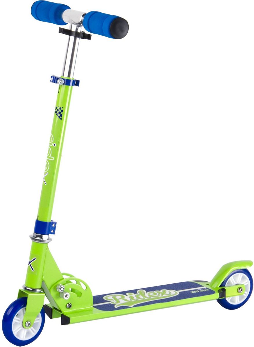 Самокат Ridex Drifter, 2-колесный, цвет: салатовый, синий, 100 мм3038 Самокат Ridex Drifter, 2-колесный, цвет: салатовый, синий, 100 мм3038Самокат бренда Ridex с колёсами 100 миллиметров – наиболее подходящая модель для езды по ровной поверхности, ориентированная на юных любителей катания. Сочетание ярких сочных цветов самоката Drifter понравится как озорному мальчугану, так и задорной девчонке. Модель отличается надежностью конструкции и маневренностью: небольшие колеса с качественными подшипниками ABEC - 7 обеспечат развитие безопасной скорости, мягкие пенные ручки гарантируют приятное, комфортное сцепление с ладонями.