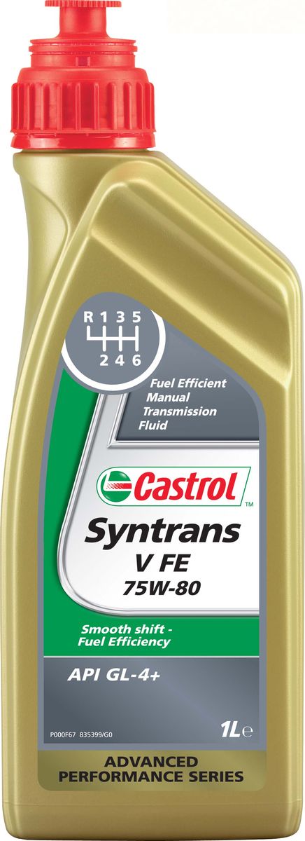 Трансмиссионое масло для механических кпп Castrol Syntrans V FE 75W-80, 1 л156C41 Трансмиссионое масло для механических кпп Castrol Syntrans V FE 75W-80, 1 л156C41Описание Castrol Syntrans V FE 75W-80 - полностью синтетическое трансмиссионное масло класса вязкости SAE 75W-80, обладающее улучшенными противозадирными свойствами в условиях сверхвысоких нагрузок по сравнению с обычными маслами классификации GL-4 в сочетании с совместимостью с синхронизаторами и топливосберегающими характеристиками. Продукт предназначен для использования в механических коробках передач, в том числе в трансмиссиях с интегрированным ведущим мостом переднеприводных автомобилей, раздаточных коробках и главных передачах, где предписано применение смазочного материала категории API GL-4. Рекомендован компанией Castrol для всех 5- и 6-ступенчатых механических коробок передач автомобилей Volkswagen, Audi, Seat и Skoda. Преимущества - Низкая вязкость в сочетании с превосходными противоизносными и противозадирными характеристиками продукта обеспечивают топливосберегающий потенциал в нагруженных трансмиссиях с интегрированным ведущим мостом переднеприводных автомобилей. -...
