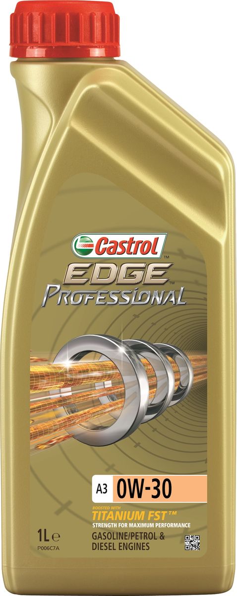 Моторное масло Castrol EdgeProfessional A3 0W-30, 1 л159F05 Моторное масло Castrol EdgeProfessional A3 0W-30, 1 л159F05Описание Полностью синтетическое моторное масло Castrol EDGE Professional произведено с использованием новейшей технологии TITANIUM FST™. Технология TITANIUM FST™ на физическом уровне меняет поведение масла Castrol EDGE PROFESSIONAL в условиях экстремальных нагрузок. Основой технологии TITANIUM FST™ являются полимерные металлоорганические соединения, содержащие титан. Таким образом, титан становится компонентом масла и работает в унисон с технологией усиленной масляной плёнки Fluid Strength Technology (FST™), которая была внедрена в 2011 году. Испытания подтвердили, что TITANIUM FST™ в 2 раза увеличивает прочность масляной плёнки, предотвращая её разрыв и снижая трение для максимальной производительности двигателя. Используя опыт сотрудничества с автопроизводителями, мы применили такую же технологию, которая ранее использовалась только при производстве масла для конвейерной заливки. Моторное масло Castrol EDGE Professional прошло многоуровневую микрофильтрацию. Контроль качества...