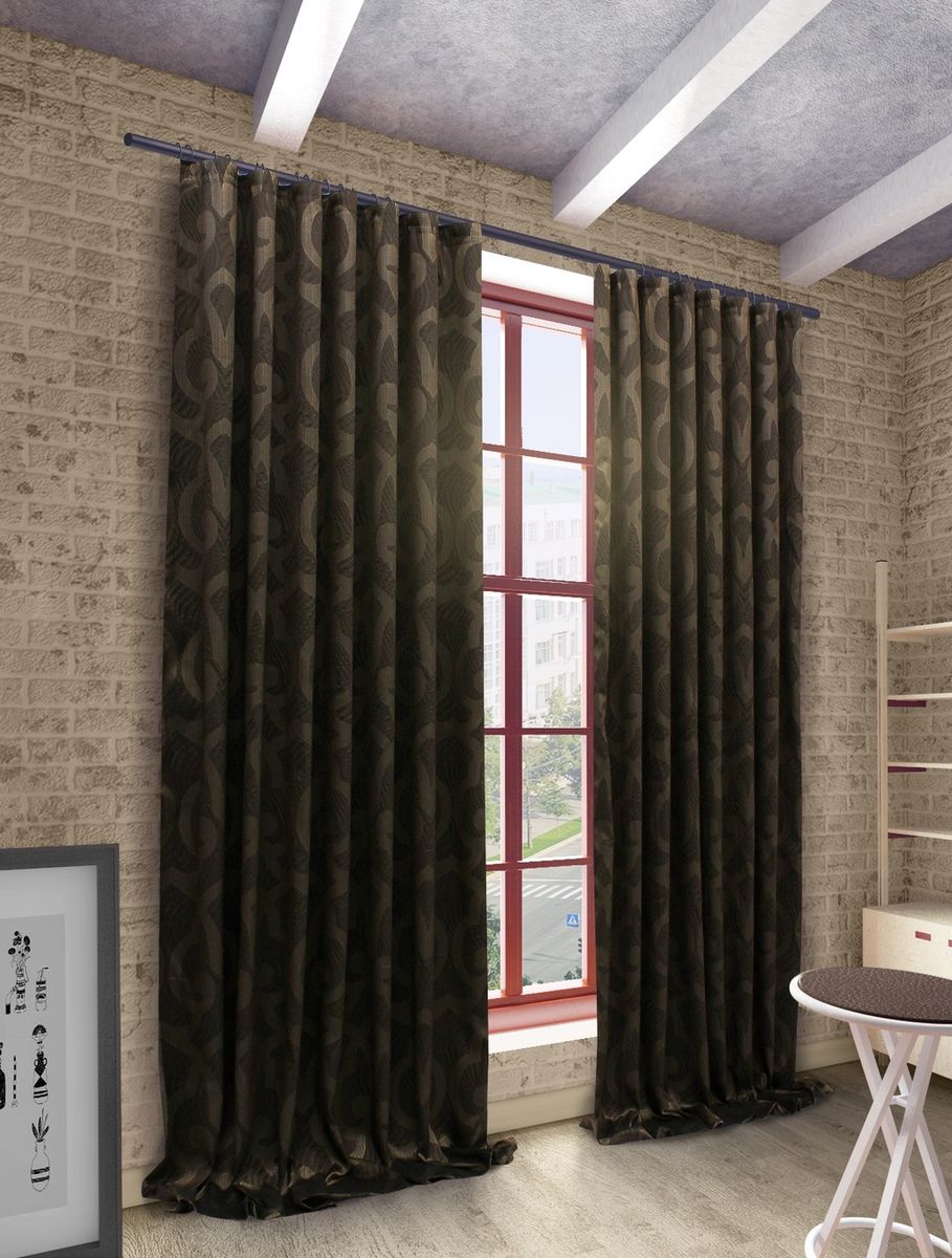Штора Sanpa Home Collection Герда, на ленте, цвет: коричневый, высота 280 смHP1924/21/1Е Герда коричн, , 200*280 см Штора Sanpa Home Collection Герда, на ленте, цвет: коричневый, высота 280 смHP1924/21/1Е Герда коричн, , 200*280 смШтора Герда с оригинальным узором изготовлена из ткани жаккард. Жаккард - одна из дорогостоящих тканей, так как её производство трудозатратно. Своеобразный рельефный рисунок, который получается в результате сложного переплетения на плотной ткани, напоминает гобелен. Крепление к карнизу осуществляется при помощи вшитой шторной ленты.