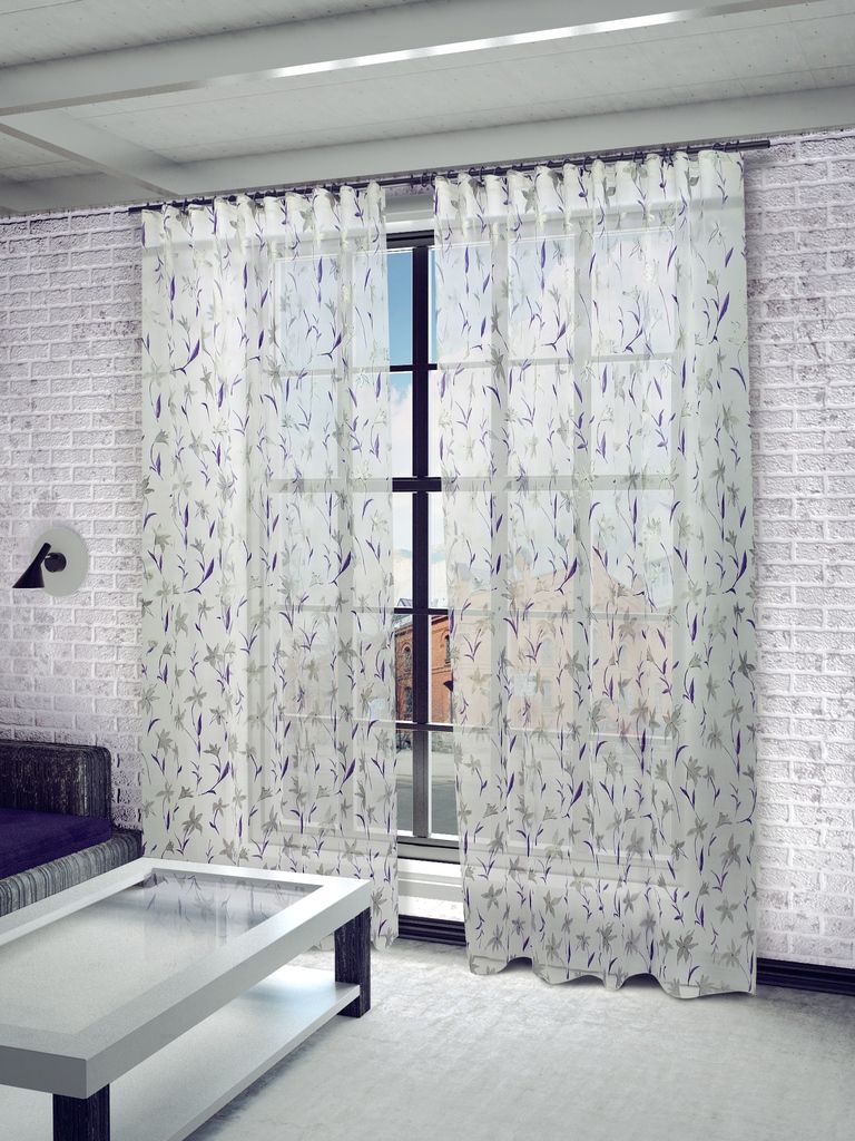 Тюль Sanpa Home Collection Антия, на ленте, цвет: белый, сиреневый, высота 280 смHP5170/14/1E Антия сиреневый, , 300*280 см Тюль Sanpa Home Collection Антия, на ленте, цвет: белый, сиреневый, высота 280 смHP5170/14/1E Антия сиреневый, , 300*280 смТюль Антия нежного цвета с оригинальным рисунком изготовленная в технике деворе. Воздушная ткань привлечет к себе внимание и идеально оформит интерьер любого помещения. Деворе - это сложнейшая техника химического травления, при котором ткань приобретает великолепный, поистине волшебный вид. Изысканный атласный или бархатный рисунок буквально парит на матовом или прозрачном фоне, и материал становится лёгким, живым и объёмным. Крепление к карнизу осуществляется при помощи вшитой шторной ленты.