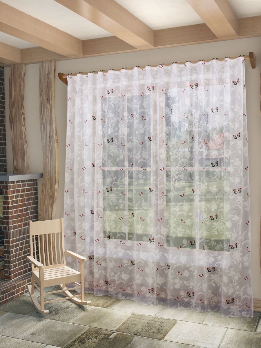 Тюль Sanpa Home Collection Батерфляй, на ленте, цвет: белый, красный, высота 280 смHP7229/42/1E Батерфляй красный, , 300*280 см Тюль Sanpa Home Collection Батерфляй, на ленте, цвет: белый, красный, высота 280 смHP7229/42/1E Батерфляй красный, , 300*280 смТюль Батерфляй нежного цвета изготовлена из искусственного льна в технике деворе. Воздушная ткань привлечет к себе внимание и идеально оформит интерьер любого помещения. Деворе – это сложнейшая техника химического травления, при котором ткань приобретает великолепный, поистине волшебный вид. Изысканный атласный или бархатный рисунок буквально парит на матовом или прозрачном фоне, и материал становится лёгким, живым и объёмным. Крепление к карнизу осуществляется при помощи вшитой шторной ленты.