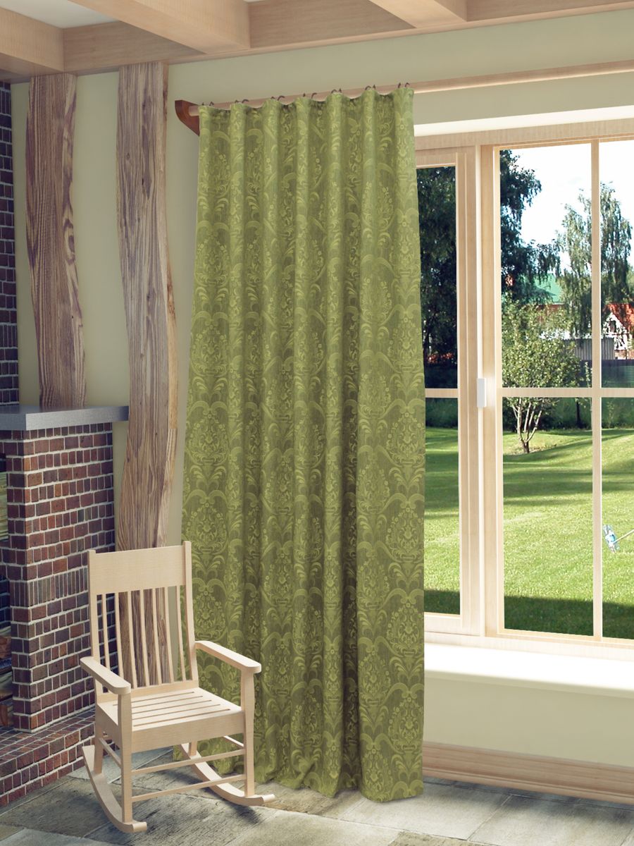 Штора Sanpa Home Collection Камея, на ленте, цвет: зеленый, высота 260 смHP11017/16/1E Камея зеленый, , 150*260 см Штора Sanpa Home Collection Камея, на ленте, цвет: зеленый, высота 260 смHP11017/16/1E Камея зеленый, , 150*260 смШтора Камея с оригинальным узором изготовлена из ткани жаккард. Жаккард - одна из дорогостоящих тканей, так как её производство трудозатратно. Своеобразный рельефный рисунок, который получается в результате сложного переплетения на плотной ткани, напоминает гобелен. Крепление к карнизу осуществляется при помощи вшитой шторной ленты.