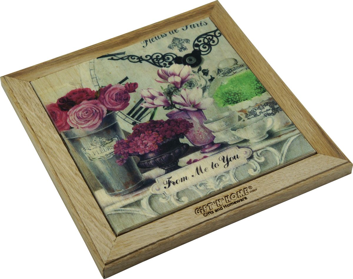 Подставка под горячее Giftnhome Парижские цветы, 27 х 20 смWTR-Fleurs Подставка под горячее Giftnhome Парижские цветы, 27 х 20 смWTR-FleursПодставка из ценных пород древесины, дуб/ бук , с декоративной вставкой из качественной фанеры, с нанесением цветных фотопринтов. Данный товар несет двойную потребительскую функцию, обеспечивая декоративное и хозяйственное назначение. Он может быть использован для украшения помещений в качестве настенного панно и как подставка под горячую посуду.