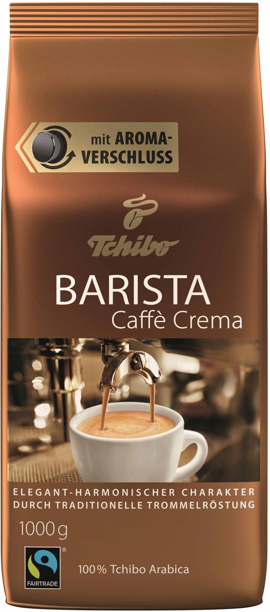 Tchibo Barista Caffe Crema кофе в зернах, 1 кг0120710 Tchibo Barista Caffe Crema кофе в зернах, 1 кг0120710Изысканные сорта Арабики из Бразилии и высокогорных районов Латинской Америки.