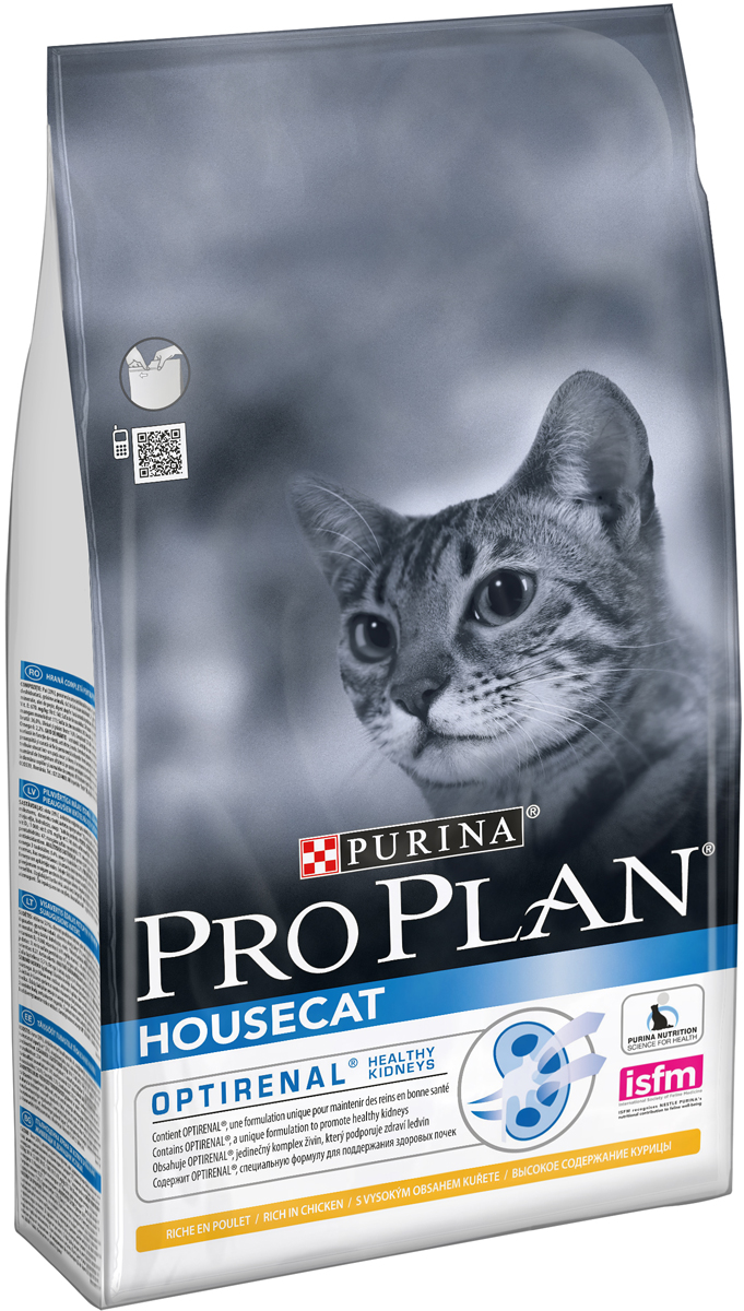 Корм сухой Pro Plan House Cat для взрослых кошек, живущих в помещении, с курицей, 1,5 кг12172040 Корм сухой Pro Plan House Cat для взрослых кошек, живущих в помещении, с курицей, 1,5 кг12172040Сухой корм Pro Plan House Cat - это полноценный рацион для взрослых кошек живущих в помещении. Он содержит особую разработанную с участием ученых комбинацию ингредиентов для поддержания здоровья вашего питомца в течение продолжительного времени. Особенности сухого корма: содержит уникальную формулу для поддержания здоровья почек, контролирует процесс образования комков шерсти и способствует мягкому продвижению шерсти по пищеварительному тракту, обеспечивает здоровое переваривание и продвижение пищи по желудочно-кишечному тракту, помогает восстановлению здоровья желудочно-кишечного тракта. Состав: курица (20%), кукурузный глютен, сухой белок птицы, рис, кукуруза, сухая мякоть свеклы, животный жир, сухой корень цикория (2%), яичный порошок, минеральные вещества, концентрат горохового белка, пшеничный глютен, рыбий жир, вкусоароматическая кормовая добавка, дрожжи, натуральный пребиотик. Анализ: белок: 36%, жир: 14%, сырая зола: 7%,...