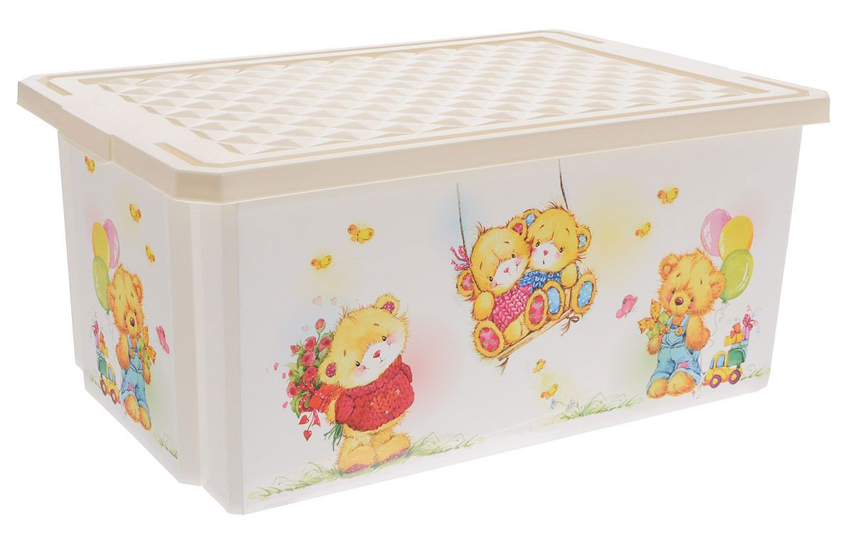 Little Angel Детский ящик для хранения игрушек X-BOX Bears 57 л цвет слоновая костьLA1025IR Little Angel Детский ящик для хранения игрушек X-BOX Bears 57 л цвет слоновая костьLA1025IRЛучшее решение для поддержания порядка в детской - это большой ящик на колесах. Все игрушки собраны в одном месте, ящик плотно закрывается крышкой, его всегда можно с легкостью переместить. Яркие декоры с любимыми героями наполнят детскую комнату радостью и помогут приучить малыша к порядку. Ящик декорирован с помощью технологии IML, которая придает ему не только привлекательный дизайн, но и дополнительную прочность и износоустойчивость. Декор ящика можно мыть без опасения испортить рисунок. Детский ящик для хранения игрушек имеет надежную крышку с привлекательной текстурой.
