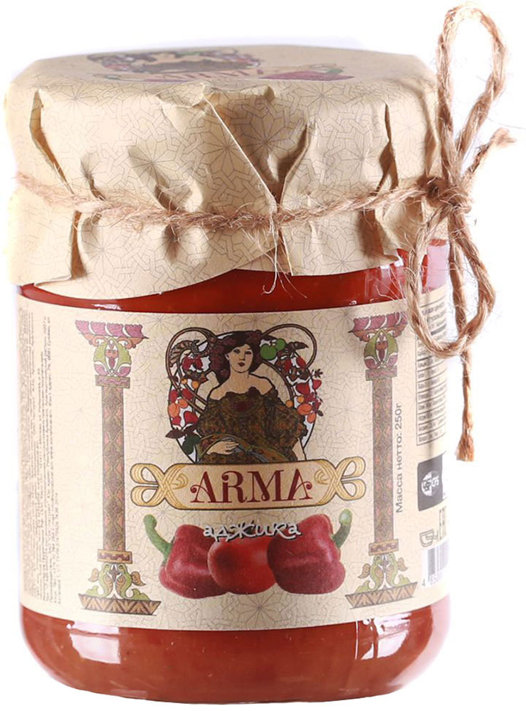 ARMA Аджика, 250 г10.52.24 ARMA Аджика, 250 г10.52.24Острая абхазская приправа - всеобщая любимица на просторах постсоветского пространства. Аджика производится из красных перцев и помидоров с добавлением чеснока и пряностей.