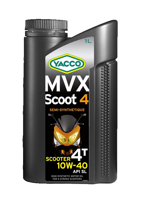 Масло Yacco MVX SCOOT 4 10W40, для 4-тактных скутеров, 1 л332825 Масло Yacco MVX SCOOT 4 10W40, для 4-тактных скутеров, 1 л332825MVX SCOOT 4 10W-40 Полусинтетическое масло для 4-тактных скутеров ПРИМЕНЕНИЕ Полусинтетическое масло для 4-тактных скутеров 4-тактных двигателей скутеров различного объема. Отлично защищает двигатель от перегрева в пробках при городской эксплуатации, идеально подходит для частых остановок и ускорений. Подходит для двигателей со сцеплением в масляной ванне (спецификации JASO MA). Эффективная смазка двигателя в любых условиях эксплуатации и в любое время года. ПРЕИМУЩЕСТВА • Стабильно в высокотемпературных режимах • Высокие моющие и диспергирующие свойства для оптимальной чистоты двигателя • Высокие противоизносные характеристики узлов двигателя и коробки передач • Специальные присадки уменьшают окисление и коррозию внутренних частей • Совместимость с каталитическими нейтрализаторами • Особые присадки для надлежащего прилегания дисков сцепления и предотвращения проскальзывания СПЕЦИФИКАЦИИ И ОДОБРЕНИЯ MVX SCOOT 2 соответствует требованиям спецификаций: • API SL • JASO MA