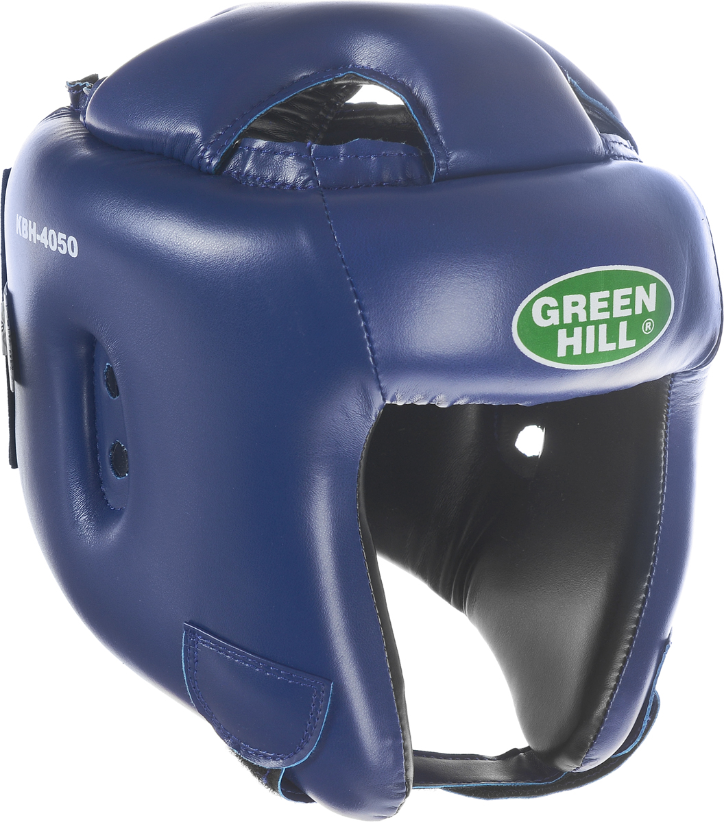 Шлем боксерский Green Hill Brave, цвет: синий. Размер S (48-53 см)KBO-1014 Шлем боксерский Green Hill Brave, цвет: синий. Размер S (48-53 см)KBO-1014Шлем Green Hill Brave с усиленной защитой теменной области предназначен для занятий боксом и кикбоксингом. Подходит для тренировок и соревнований. Крепления сзади на резинке и под подбородком на липучке крепко удерживают шлем на голове. Верх выполнен из высококачественного кожзаменителя, подкладка из искусственной замши.