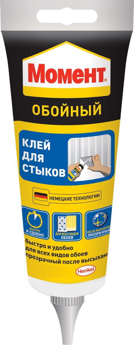 Клей обойный Момент, для стыков и подклейки, 120 г790009 Клей обойный Момент, для стыков и подклейки, 120 г790009Клей обойный Момент предназначен для подклеивания стыков обоев. Изделие подходит для всех видов обоев.