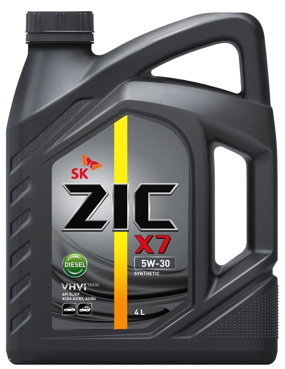 Масло моторное ZIC X7 Diesel, синтетическое, класс вязкости 5W-30, API SL/CFF, 4 л. 1626102706 (ПО) Масло моторное ZIC X7 Diesel, синтетическое, класс вязкости 5W-30, API SL/CFF, 4 л. 1626102706 (ПО)Всесезонное синтетическое моторное масло высшего качества ZIC X7 Diesel предназначено для дизельных двигателей малого и среднего объемов. Изготовлено на основебазового масла YUBASE и сбалансированного пакета современных присадок. Адаптировано к дизельному топливу российских стандартов. Плотность при 15°C: 0,8527 г/см3.Температура вспышки: 222°С. Температура застывания: -40°С.