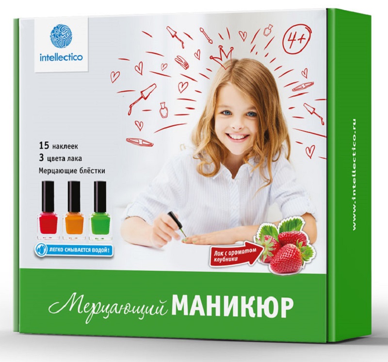 Intellectico Мерцающий маникюр781 Intellectico Мерцающий маникюр781Малый набор Мерцающий маникюр приведет в восторг любую девочку, следующую современным модным тенденциям. Благодаря набору Мерцающий маникюр девочка сможет сделать маникюр, который будет красиво переливаться и блестеть как при солнечном свете, так и при искусственному освещении в помещении. Такой маникюр непременно принесет восторженные взгляды и комплименты от окружающих!
