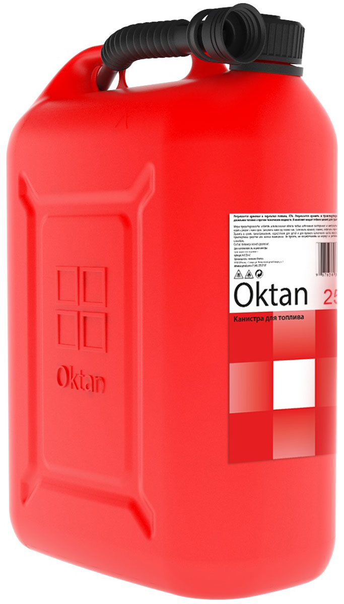 Канистра пластиковая OKTAN, для ГСМ, 25 лred 25.01.01.00-1 Канистра пластиковая OKTAN, для ГСМ, 25 лred 25.01.01.00-1Канистры пригодны для бензина и масла, не накапливают статистический заряд и сертифицированы в соответствии с законом о пожарной безопасности РФ. Канистры производятся на современном российском предприятии из первичного сырья. Материал: ПЭНД Объем 25 л
