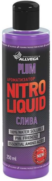 Ароматизатор жидкий Allvega Nitro Liquid. Plum, 250 млJBL7103300 Ароматизатор жидкий Allvega Nitro Liquid. Plum, 250 млJBL7103300Жидкий ароматизатор Allvega Nitro Liquid. Plum применяется для ароматизации рыболовных прикормок и насадок. При добавлении в смесь значительно повышает ее привлекательность для рыбы. АроматизаторAllvega Nitro Liquid. Plum - это любимый рыболовами нежный сливовый вкус. Эффективная добавка для ловли белой рыбы.Товар сертифицирован.Объем: 250 мл.
