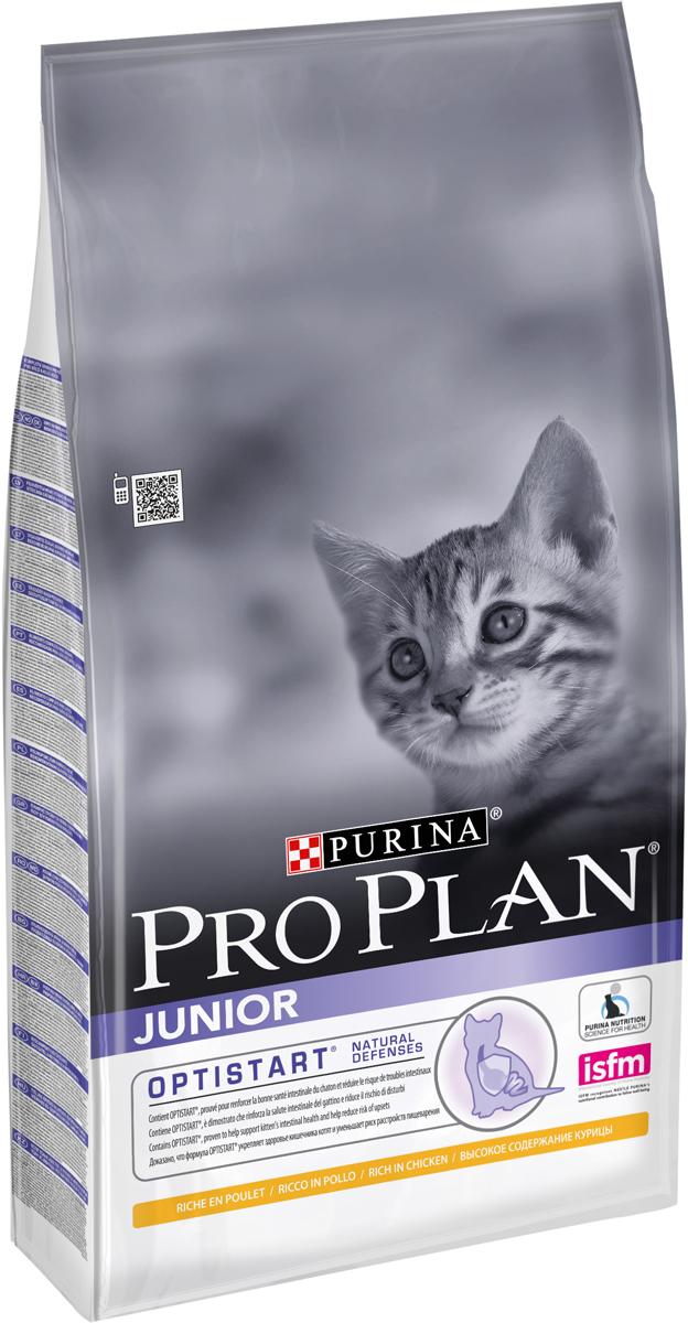 Корм сухой для котят Pro Plan Junior, с курицей, 10 кг12171446 Корм сухой для котят Pro Plan Junior, с курицей, 10 кг12171446Сухой корм Pro Plan Junior - это полноценный рацион для котят. Он содержит особую разработанную с участием ученых комбинацию ингредиентов для поддержания здоровья вашего питомца в течение продолжительного времени. Особенности сухого корма: укрепляет здоровье кишечника котят и уменьшает риск расстройств пищеварения, усиливает иммунную систему благодаря молозиву, богатому антителами, поддерживает здоровый рост костей и мускулатуры, помогает поддерживать здоровое развитие мозга и зрения. Состав: курица (20%), сухой белок птицы, кукурузный глютен, рис, животный жир, кукуруза, пшеничный глютен, яичный порошок, минеральные вещества, вкусоароматическая кормовая добавка, рыбий жир, молозиво (0,1%). Анализ: белок: 40%, жир: 20%, сырая зола: 6,5%, сырая клетчатка: 0,5%. Добавки на кг: витамин А: 36 400; витамин D3: 1180; витамин Е: 670 мг/кг; железо: 335; йод: 4; медь: 68; марганец: 160; цинк: 570; селен: 0,38 мг/кг. Товар...