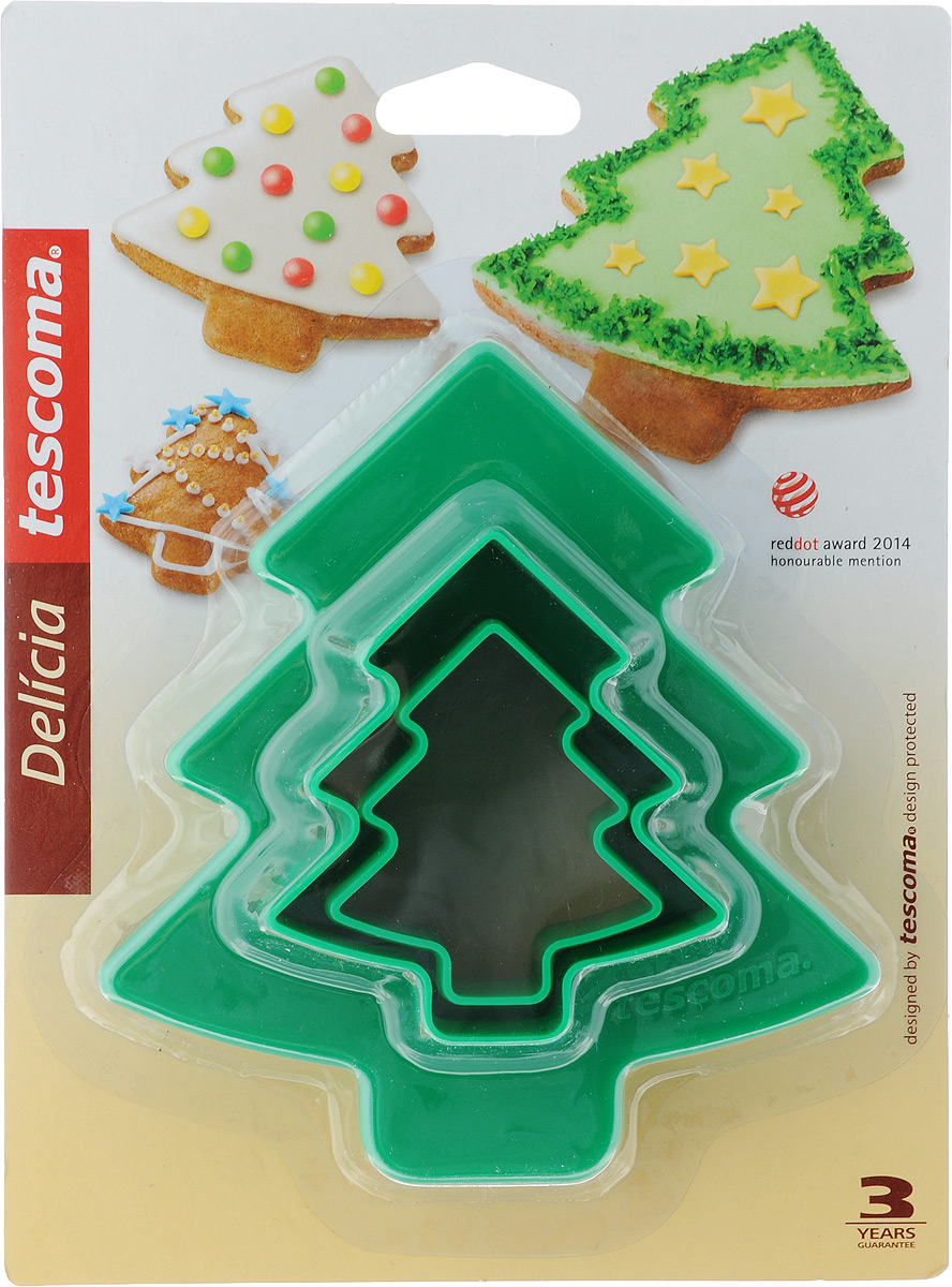 Формы Tescoma Delicia. Елочки, двухсторонние, 4 размера, 2 шт630865 Формы Tescoma Delicia. Елочки, двухсторонние, 4 размера, 2 шт630865Двусторонние формы Tescoma Delicia. Елочки выполнены из высококачественного пластика в виде елок. В комплект входят две формы. Формы отлично подходят для приготовления печенья и имеют 4 разных размера. Можно мыть в посудомоечной машине. Размер большой формы: 12 х 13 см. Размер маленькой формы: 5 х 5,5 см. Высота форм: 2 см.