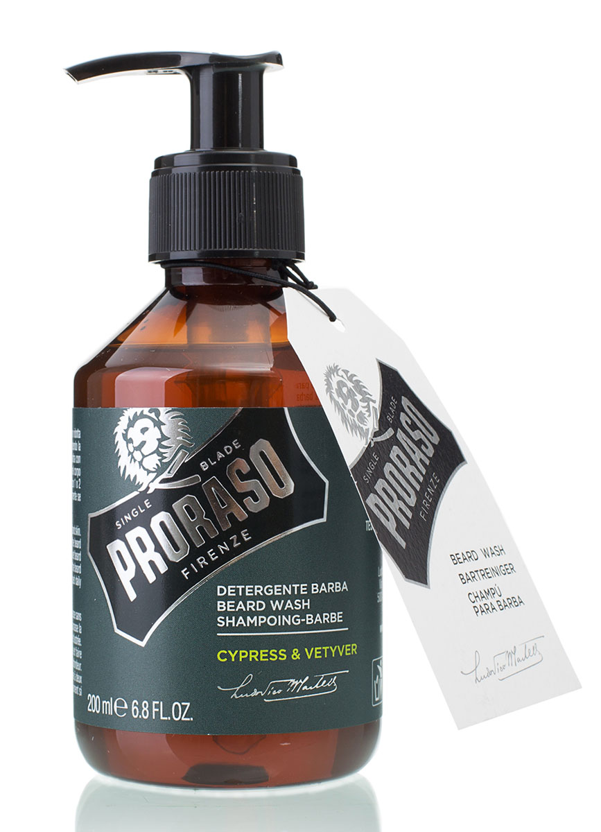 Proraso Шампунь для бороды Cypress & Vetyver 200 мл400752 Proraso Шампунь для бороды Cypress & Vetyver 200 мл400752Шампунь для бороды Proraso Cypress&Vetyver Beard Wash создан для мужчин, которые любят свою бороду и заботятся о ней. Это средство смягчает и выпрямляет волосы на бороде, а также качественно удаляет грязь и неприятные запахи. Аромат кипариса и ветивера подарят свежесть на целый день. Продукт не содержит силиконов и парабенов, а также прошел дерматологические тесты.
