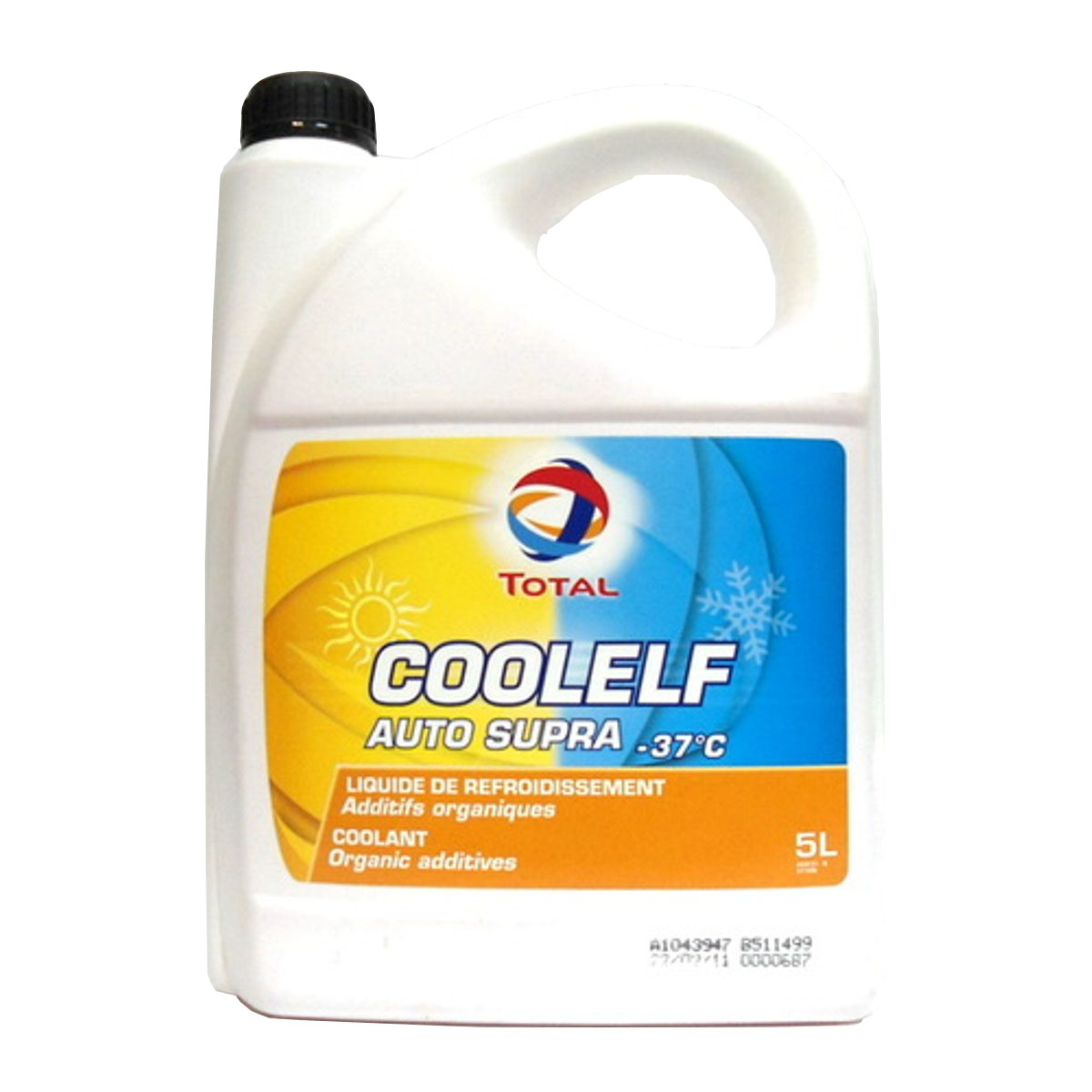 Охлаждающая жидкость Total Coolelf Auto Supra -37, 5 л2706 (ПО) Охлаждающая жидкость Total Coolelf Auto Supra -37, 5 л2706 (ПО)Готовая охлаждающая жидкость с экстраувеличенным сроком службы на основе моноэтиленгликоля и органических ингибиторов коррозии. Температура застывания: -37°С. интервал замены – 5 лет (650 000 км для грузовиков, 250 000 км для легковых автомобилей). уменьшает износ блока цилиндров и водяной помпы. не содержит силикатов, фосфатов, хроматов, нитритов или боратов.AFNOR NFR 15-601, BS 6580, ASTM D 3306, ASTM D 4656, ASTM D4985, MB 325.3, DEUTZ / MWM, FORD, MAN 324 TYP SNF, VW TL 774D, JAGUAR, LEYLAND TRUCKS, OPEL-GM 6277M, RENAULT VI, SCANIA, SAAB, SEAT, SKODA